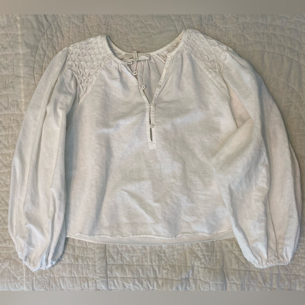 The Great. Cotton/ Linen Peasant Top